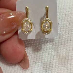 18kt gold filled AAA cubic zirconia huggie hoops